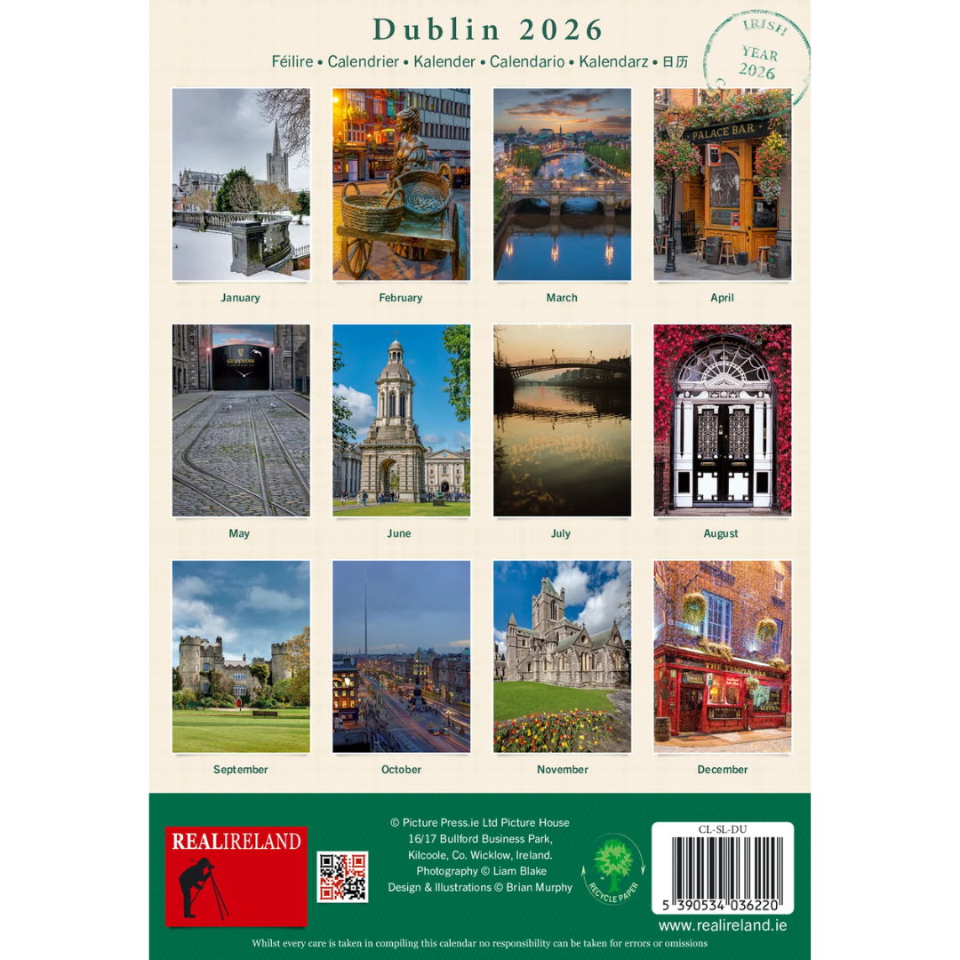 Dublin Slim Calendar 2026