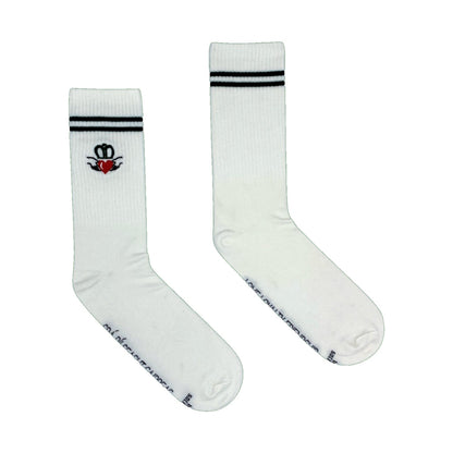 Claddagh Embroidered White Socks