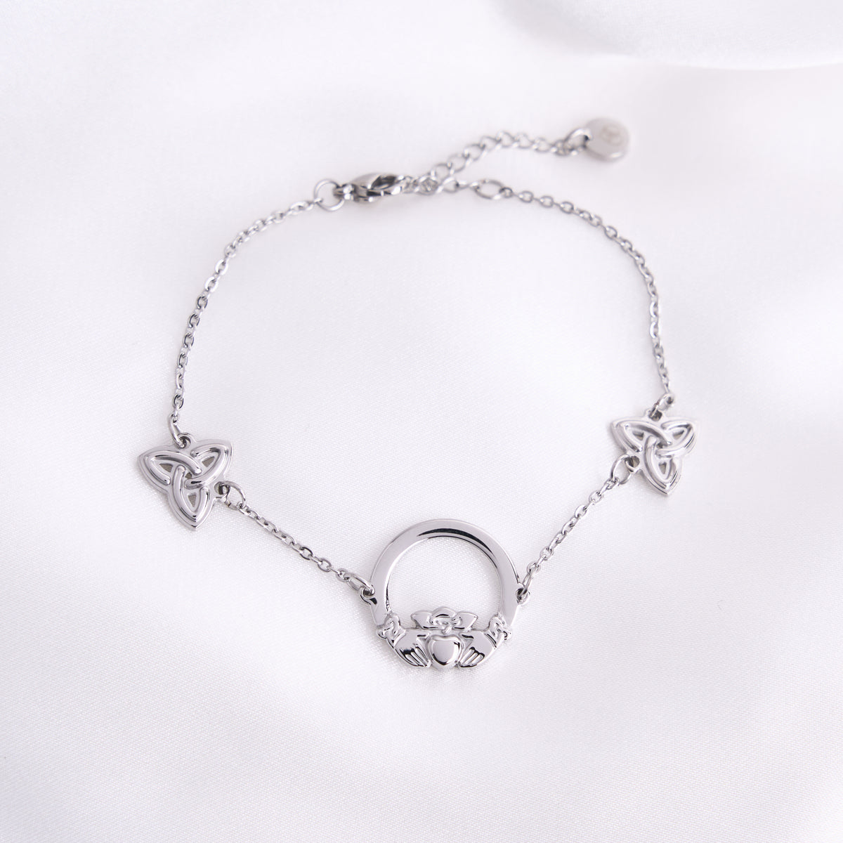 Claddagh Knot Silver Bracelet 
