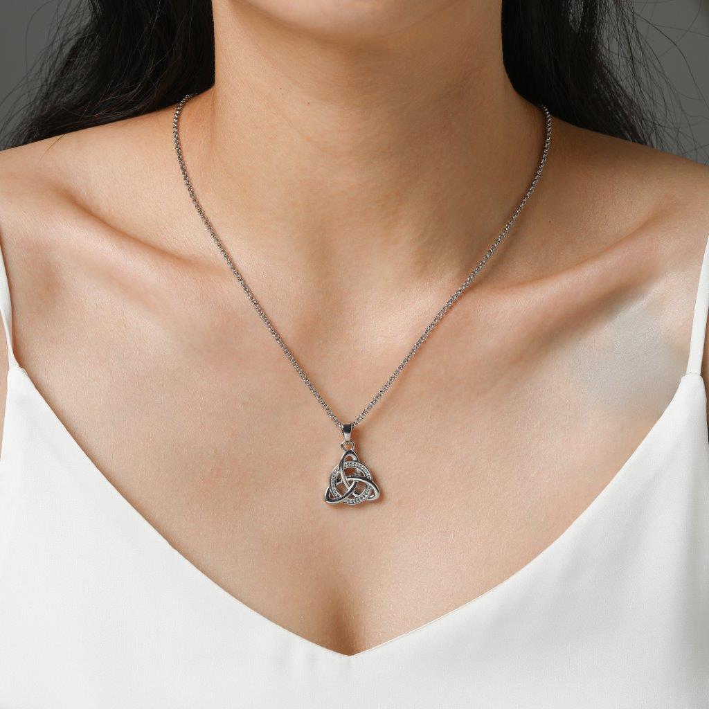 Trinity Knot and Circle Design Pendant 