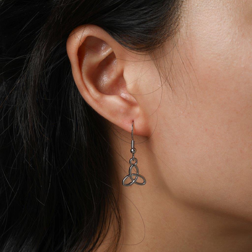 Silver Plated Trinity Knot Earrings 