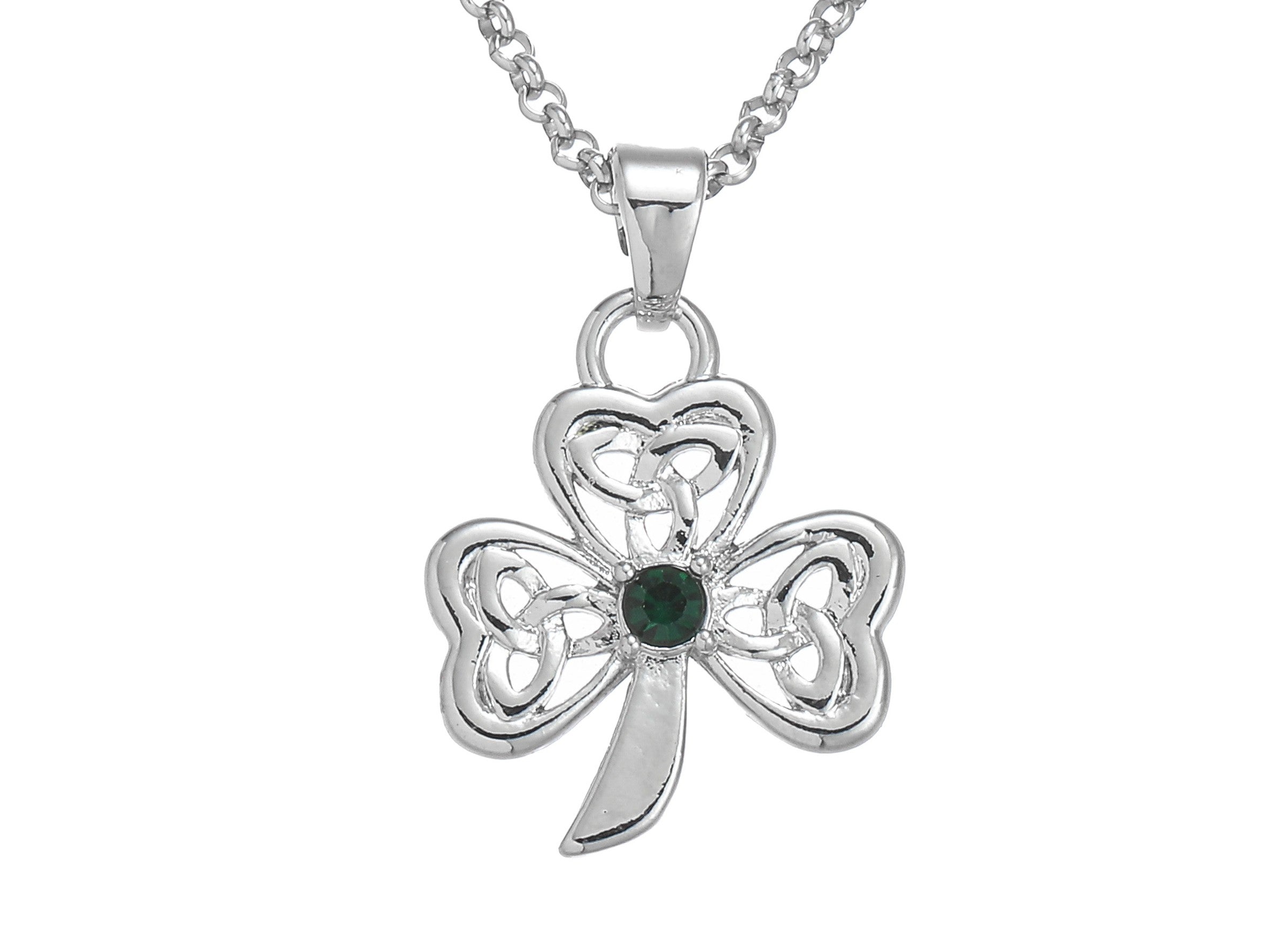 Silver Plated Shamrock Trinity Designed Pendant