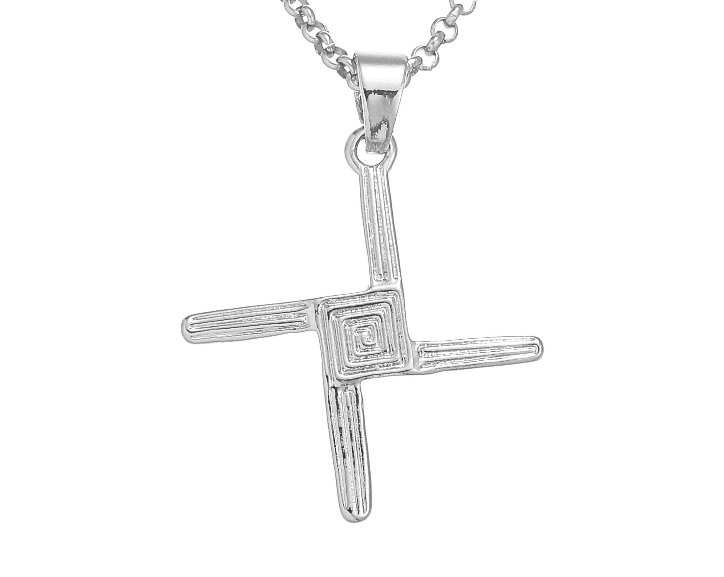 Silver Plated St Brigids Cross Design Pendant