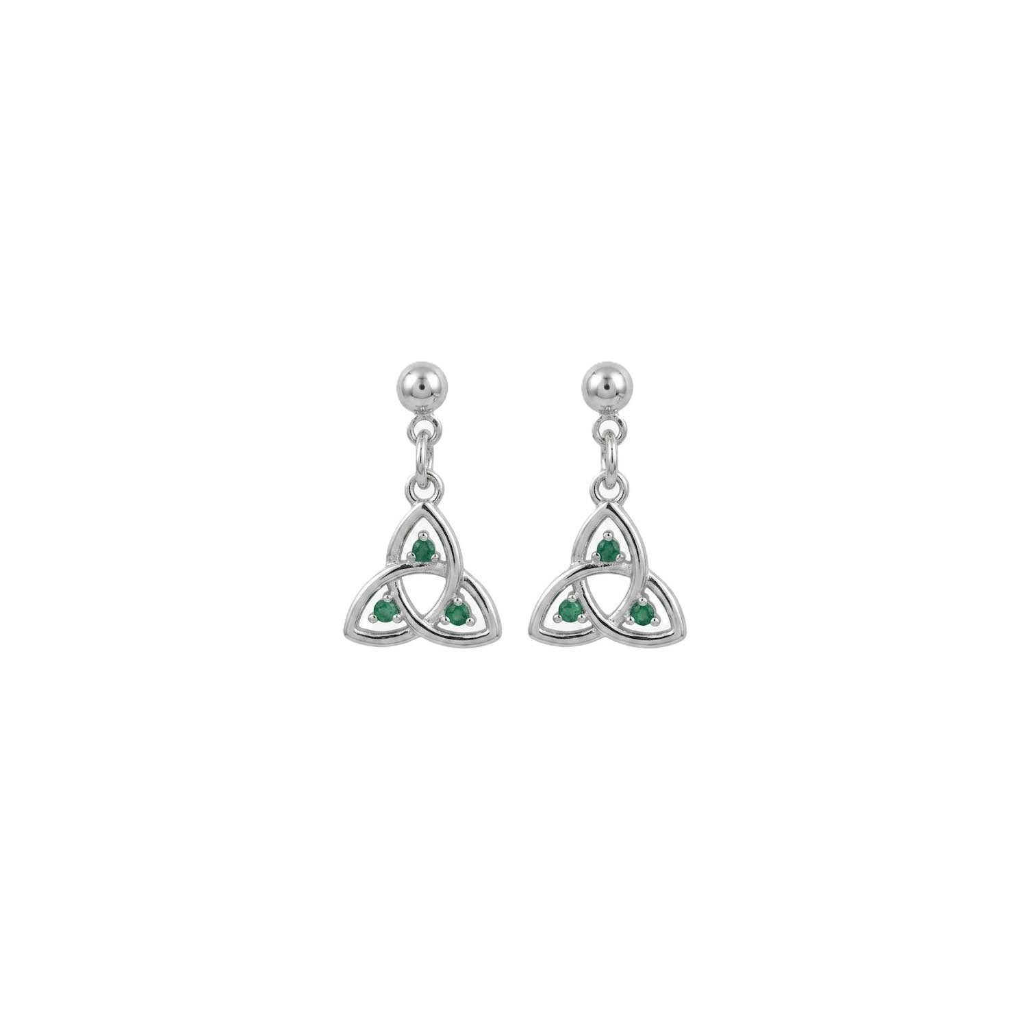 Platinum Stone Trinity Earrings