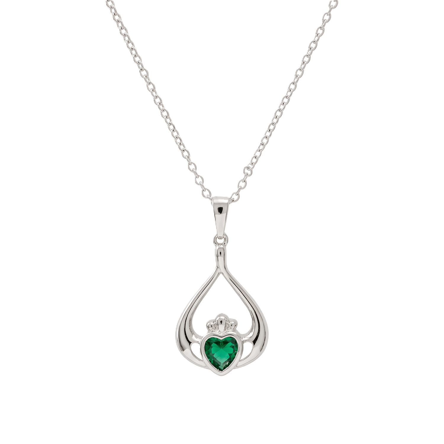 Platinum Claddagh Teardrop Pendant