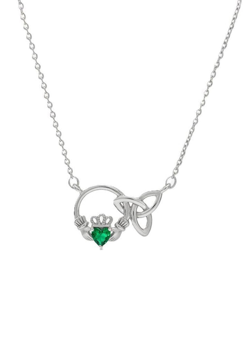 Platinum Claddagh & Trinity Pendant