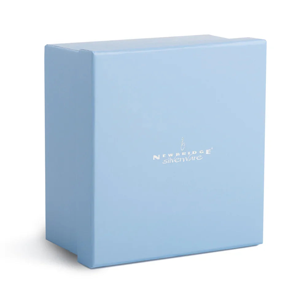 Light blue Newbridge Silverware gift box packaging.