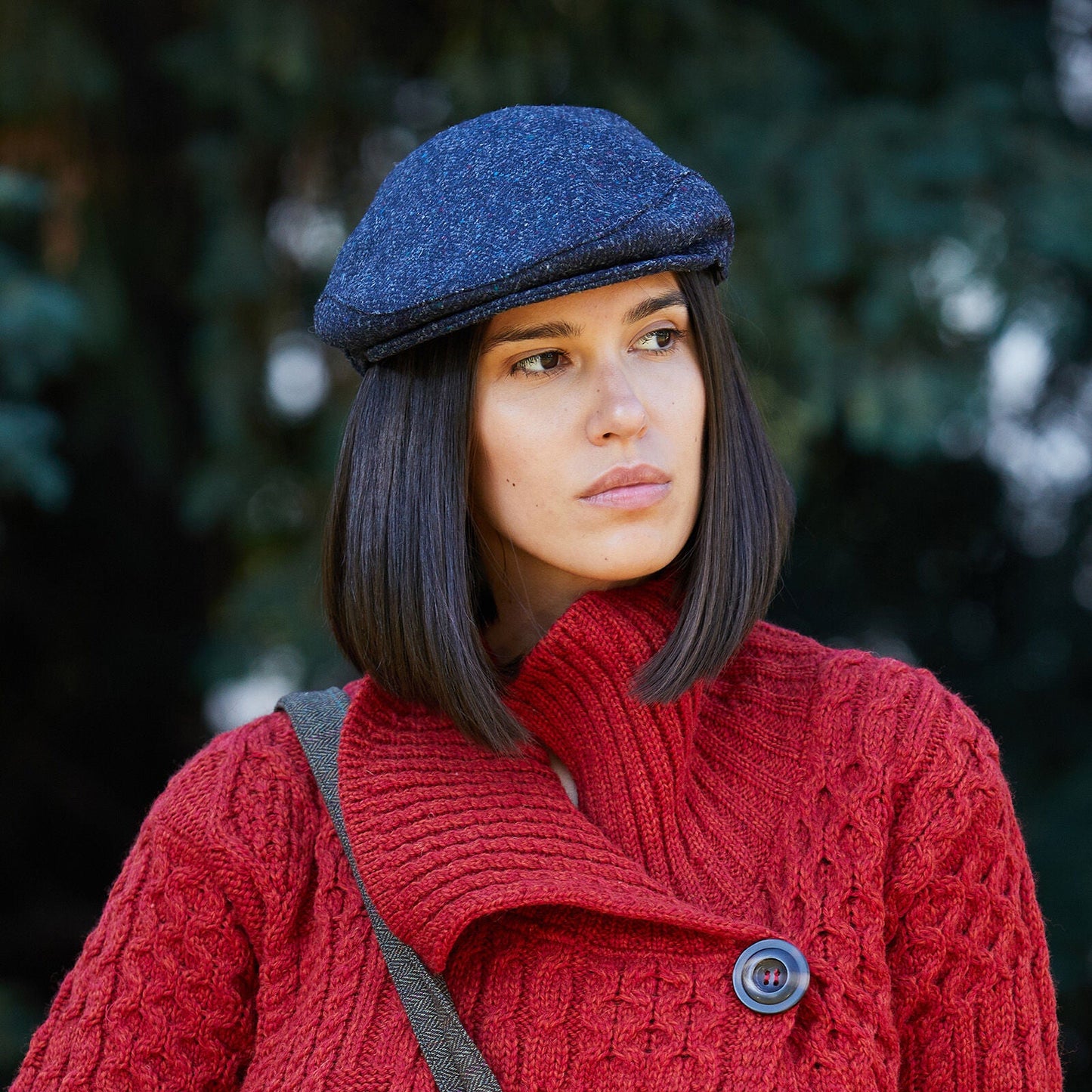 Ireland Classic Style Tweed Flat Cap Navy
