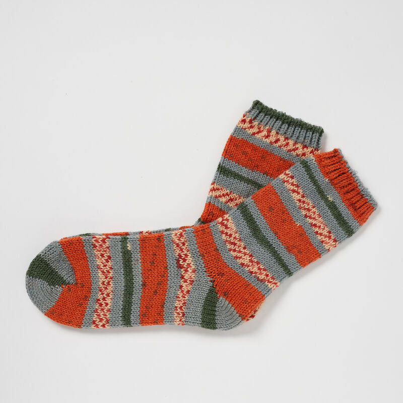 Fair Isle Ladies Socks Orange