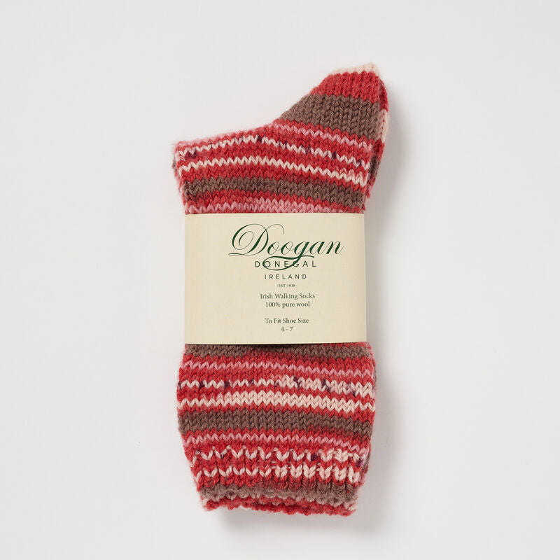 Fair Isle Ladies Socks Pink 