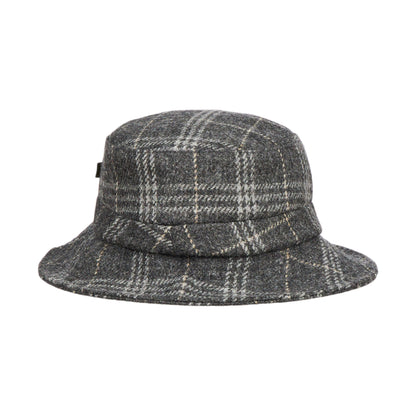 Ladies Tweed Grey Bucket Hat