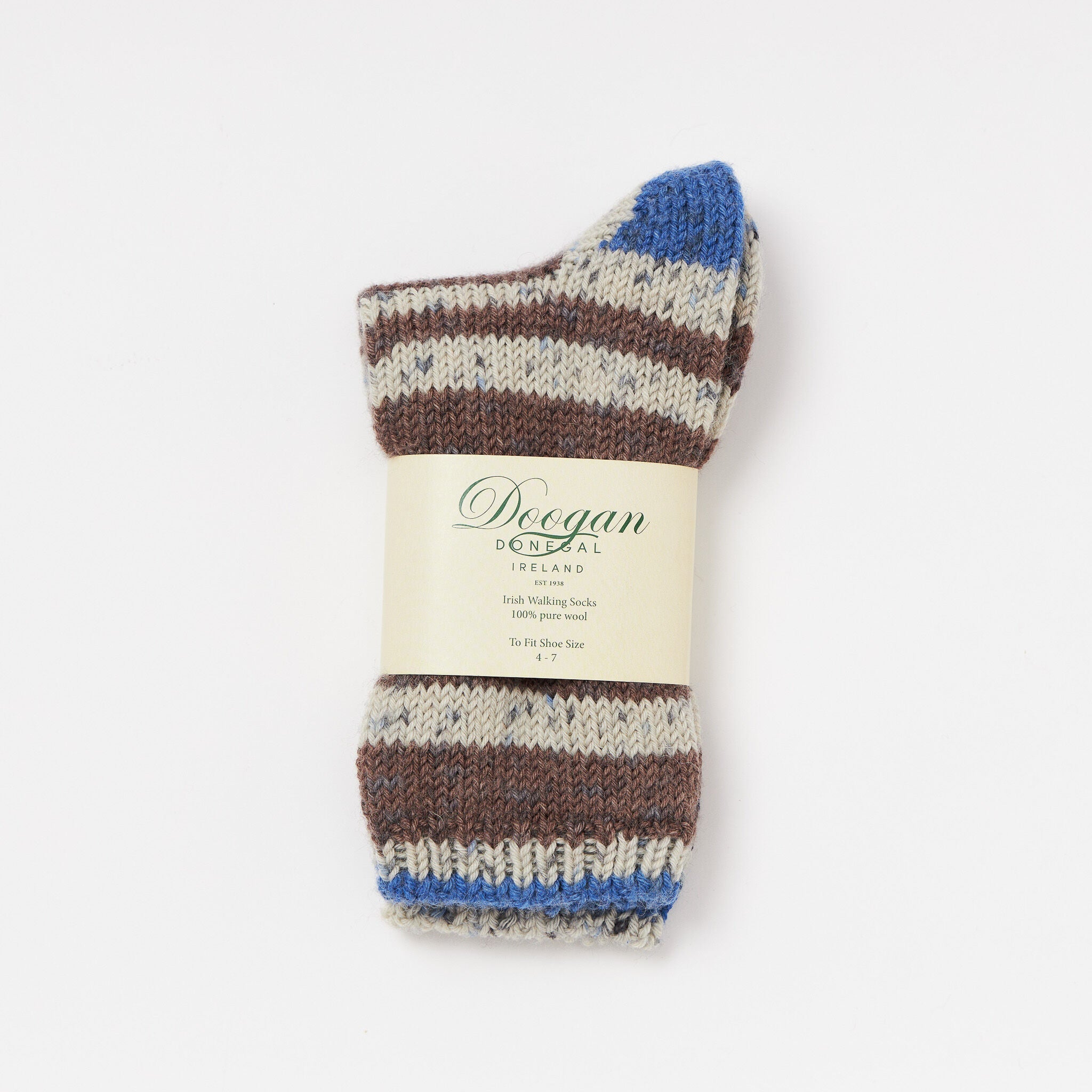 Fair Isle Ladies Socks Brown Blue 