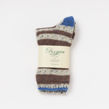 Fair Isle Ladies Socks Brown Blue