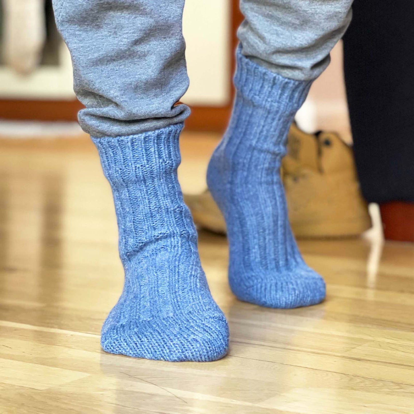 Doogan Donegal 100% Pure Wool Irish Walking Socks Denim