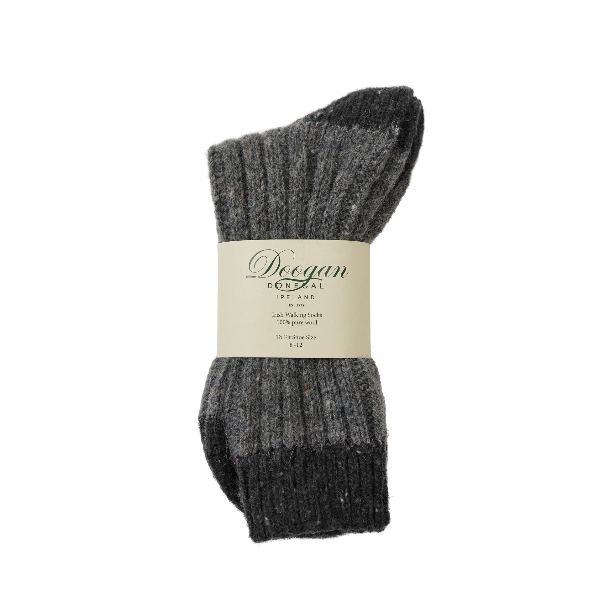 Flecked two toned graphite socks bundled with a Doogan label