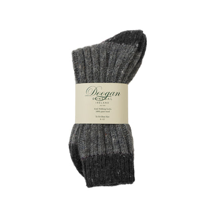 Flecked two toned graphite socks bundled with a Doogan label