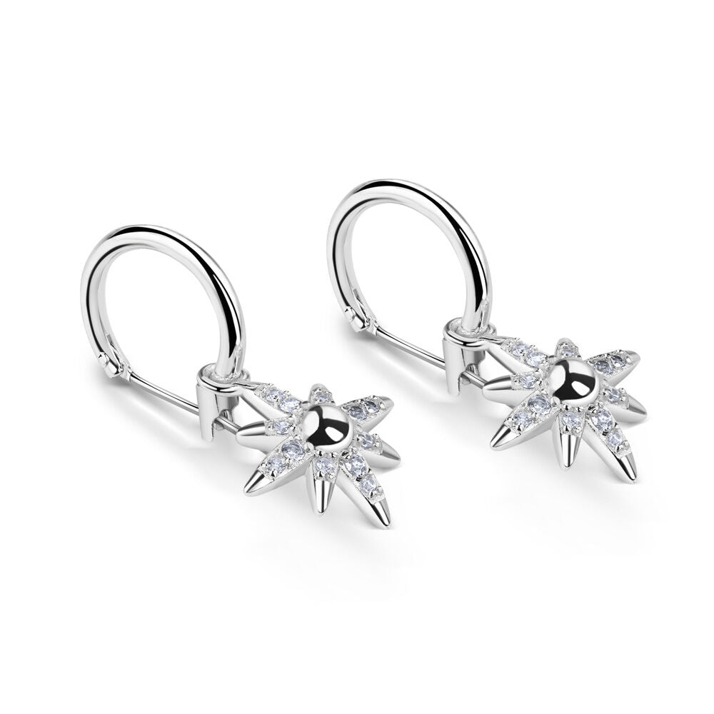 Silver Plated Amy Huberman Newbridge Silverware Star Earring Clear Stones