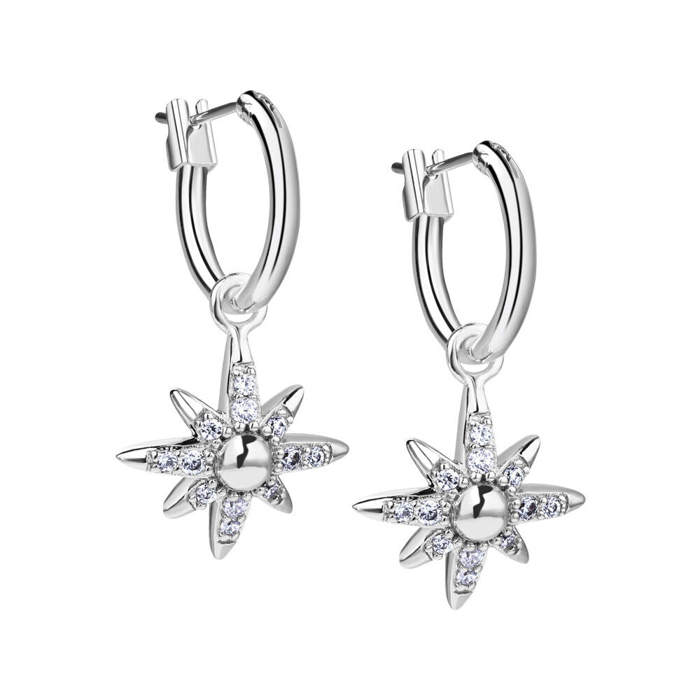 Silver Plated Amy Huberman Newbridge Silverware Star Earring Clear Stones