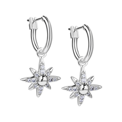 Silver Plated Amy Huberman Newbridge Silverware Star Earring Clear Stones