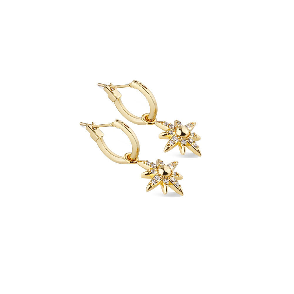 Gold Plated Amy Huberman Newbridge Silverware Star Earrings With Clear Cubic Zirconia
