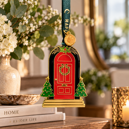 Door Gold Red Christmas Decoration