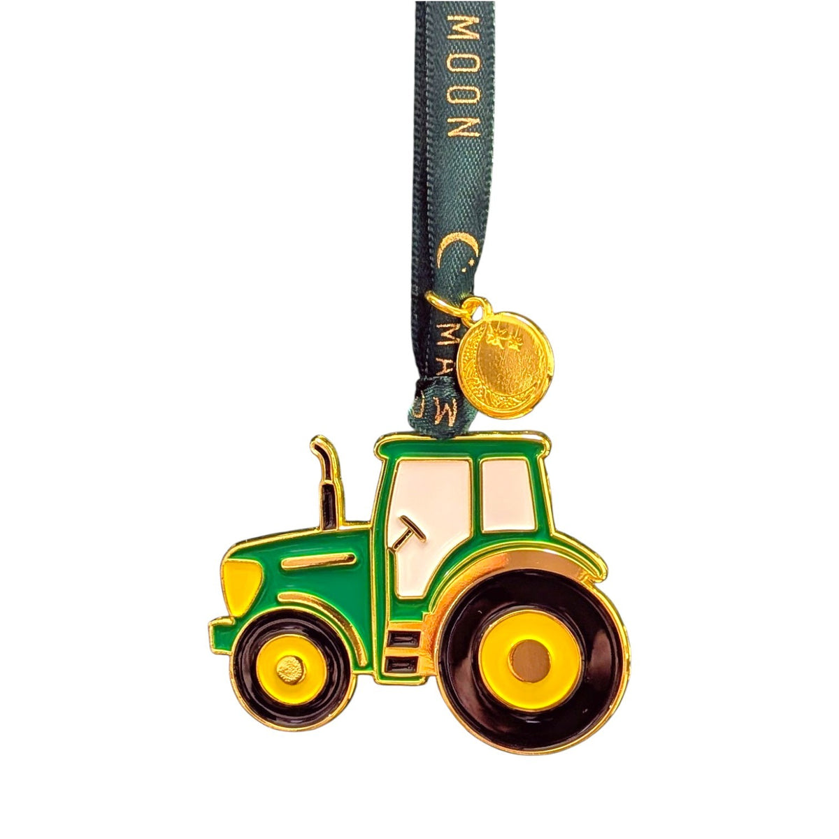 Tractor Green Gold Christmas Decoration