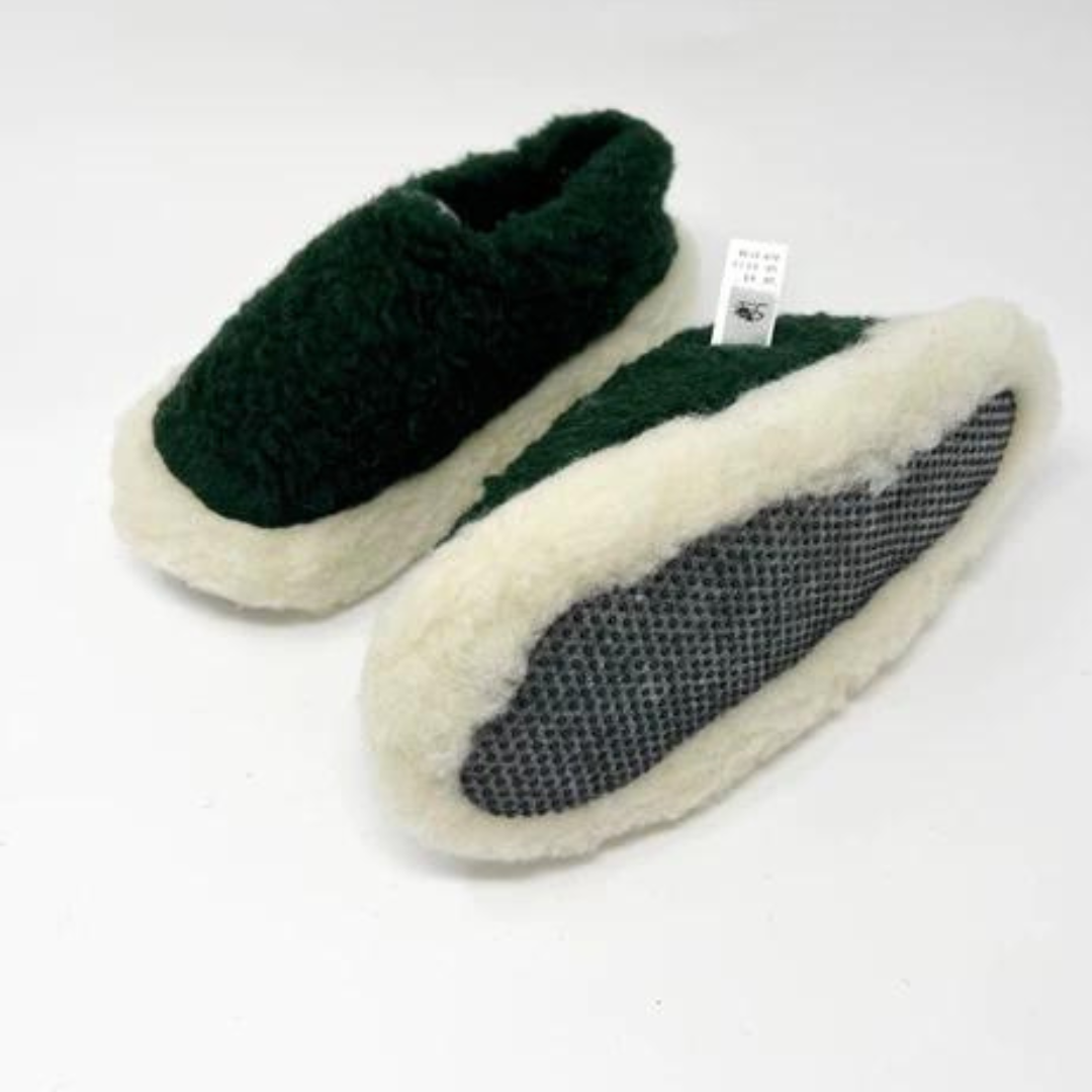 Yoko Wool Siberian Slippers Dark Green