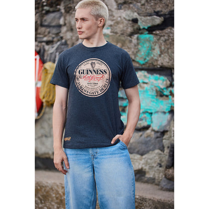 Guinness Men's Acid Wash Vintage Charcoal T-Shirt