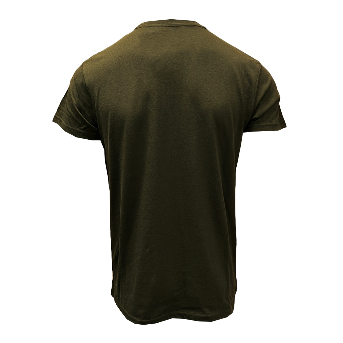 Back view of olive green Guinness Bottle Green Football Toucan T-Shirt