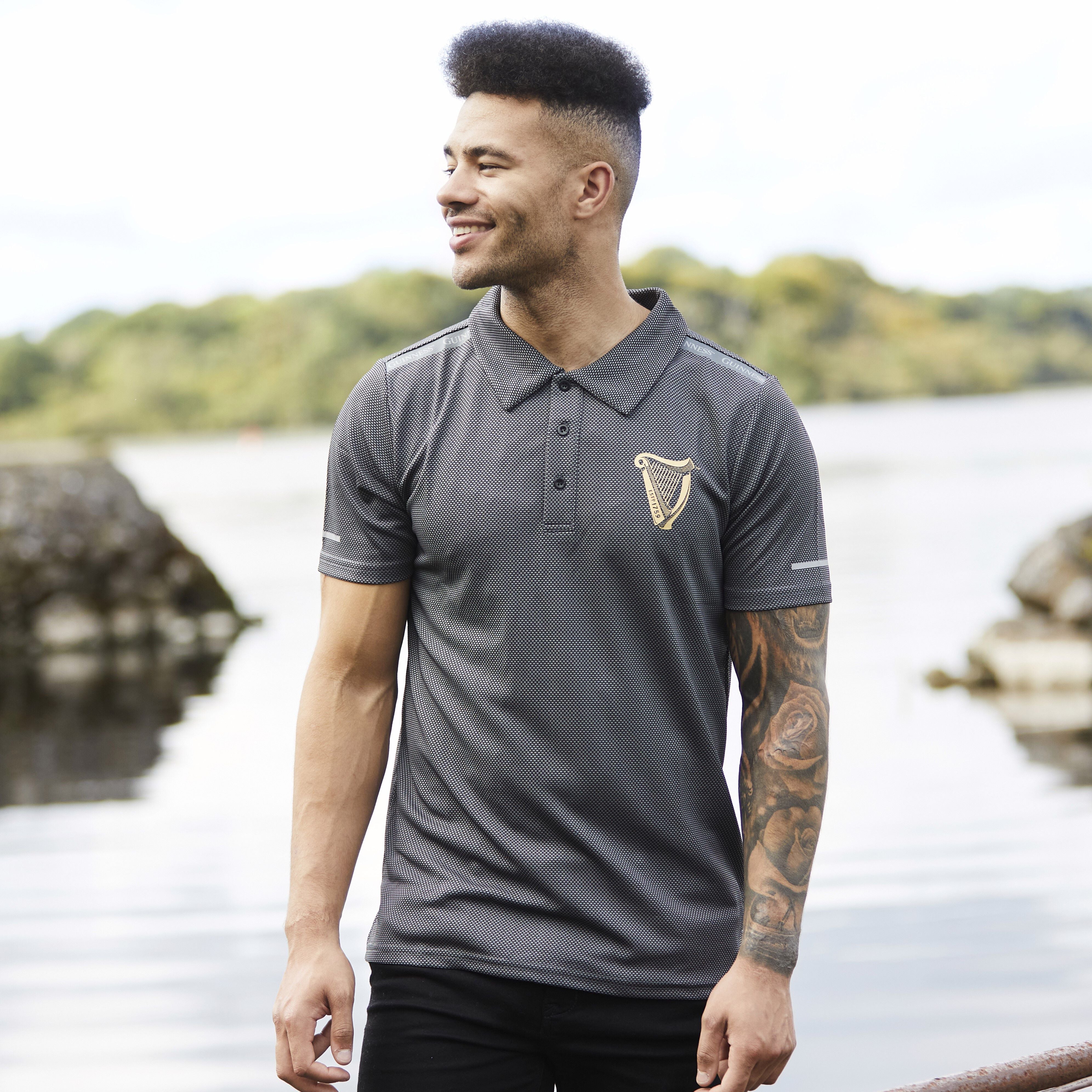 Guinness Men's Harp Tape Performance Polo Shirt 