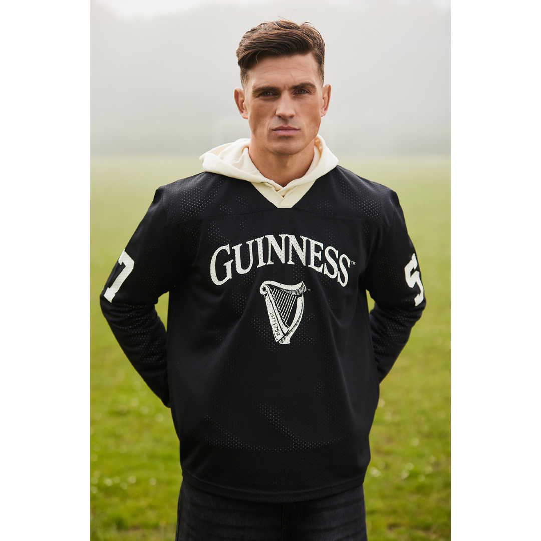 Unisex Guinness Harp Black Mesh Sweatshirt