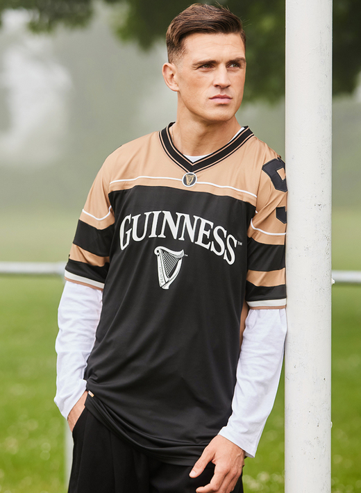 Men's Guinness Black And Gold American Football Top