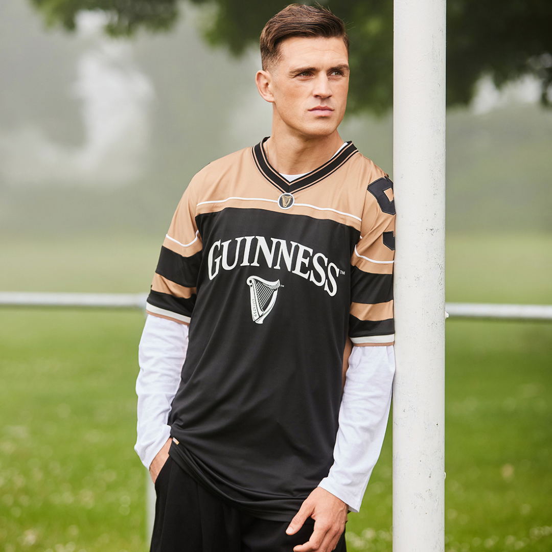 Men's Guinness Black And Gold American Football Top