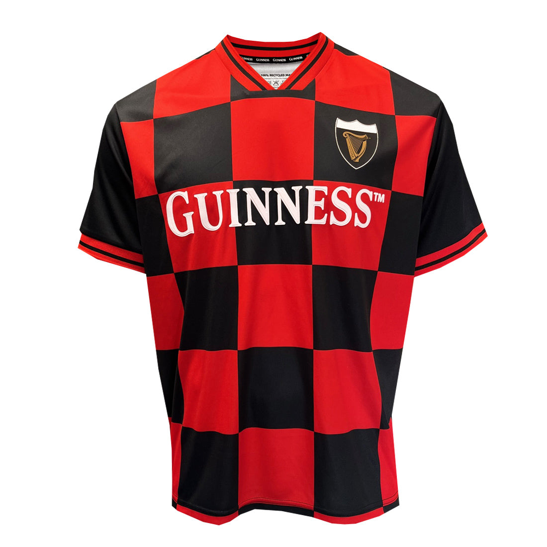 Guinness Black and Red Check Performance Top
