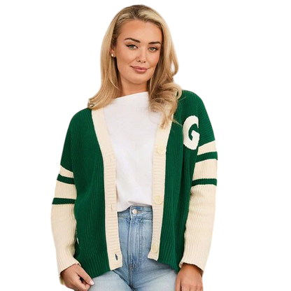 Unisex Guinness Knitted Green and Cream Cardigan