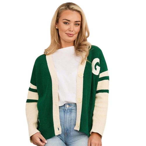 Unisex Guinness Knitted Green and Cream Cardigan