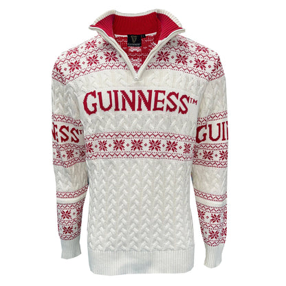 Guinness 1/4 Zip Cable Knit Christmas Sweater