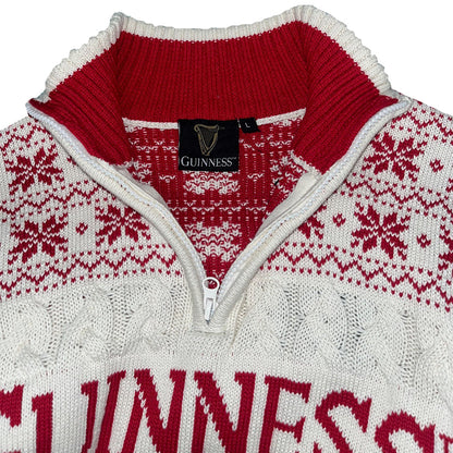 Guinness 1/4 Zip Cable Knit Christmas Sweater