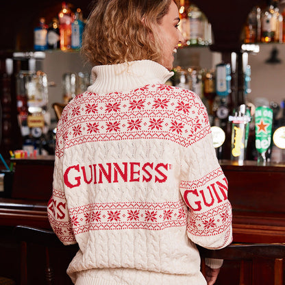 Guinness 1/4 Zip Cable Knit Christmas Sweater