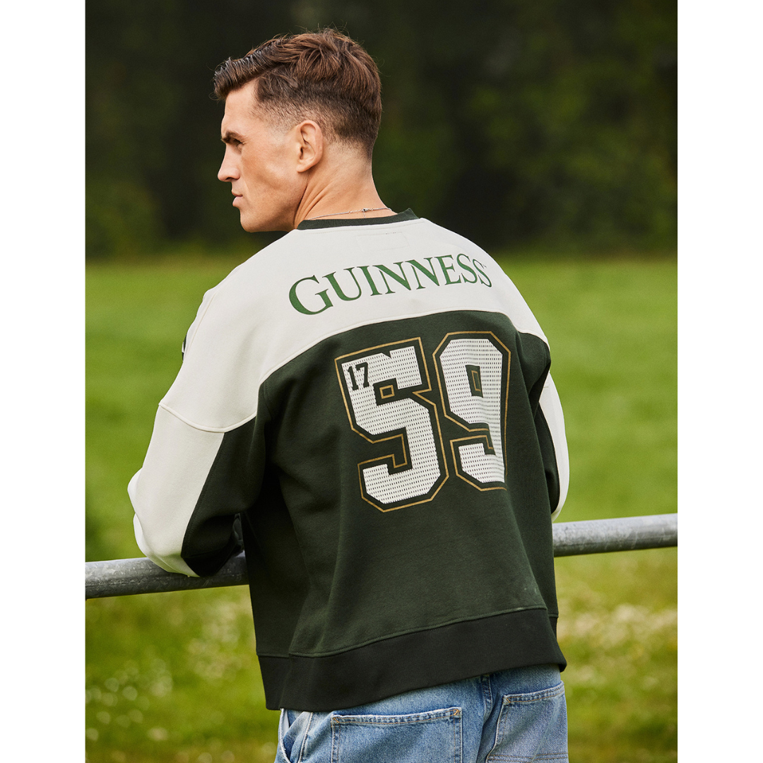 Unisex Guinness American Football Bottle Green Sweatshirt 