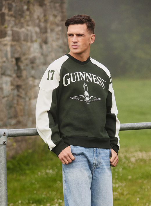 Unisex Guinness American Football Bottle Green Sweatshirt