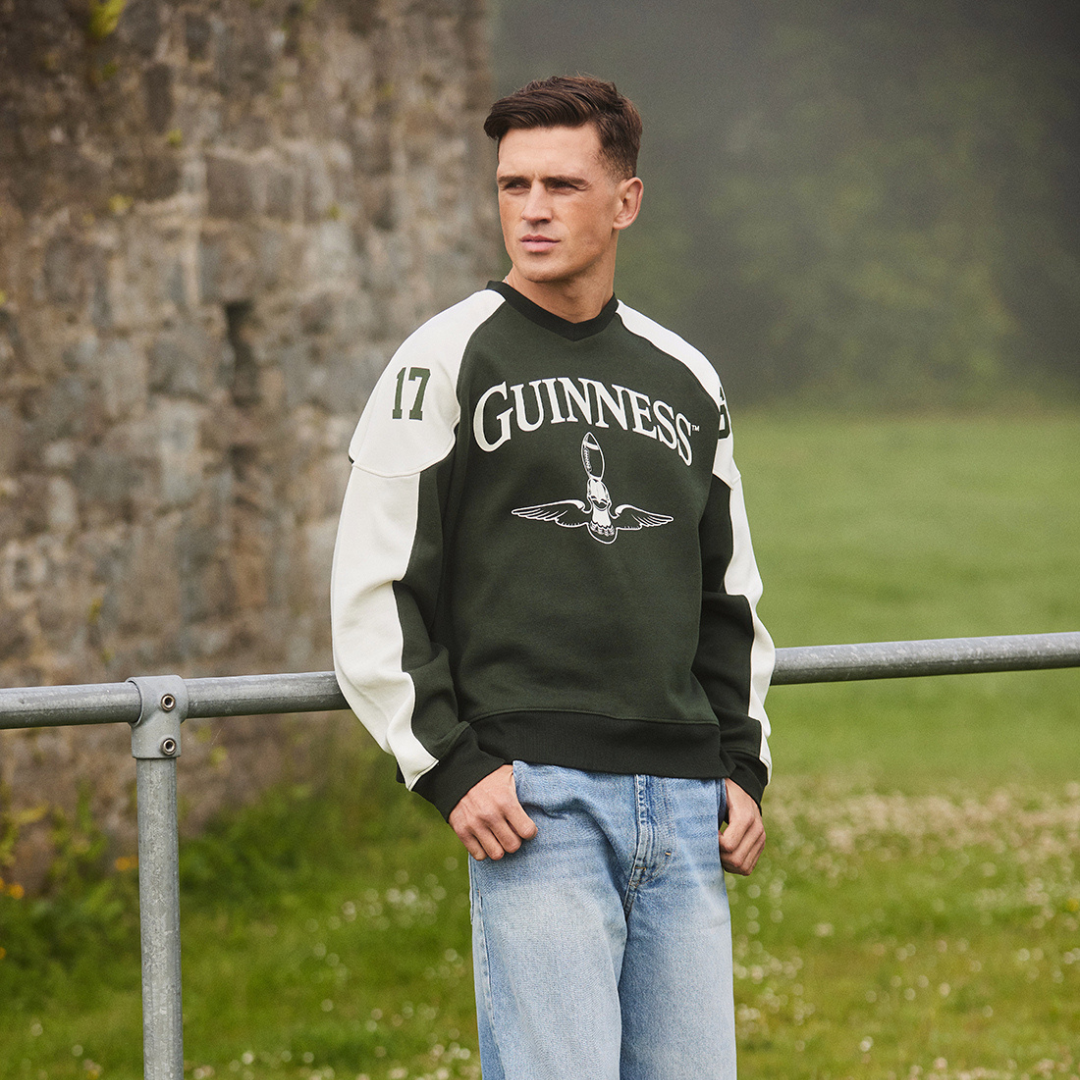 Unisex Guinness American Football Bottle Green Sweatshirt