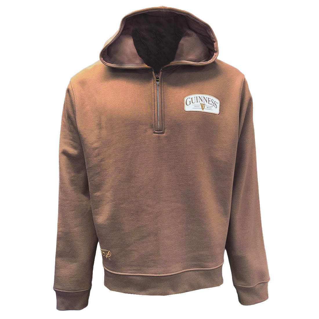 Unisex Brown Guinness Quarter Zip Hoodie 