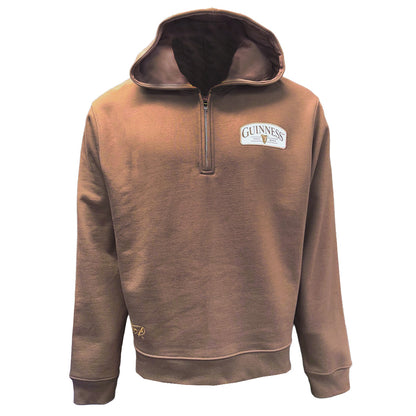 Unisex Brown Guinness Quarter Zip Hoodie