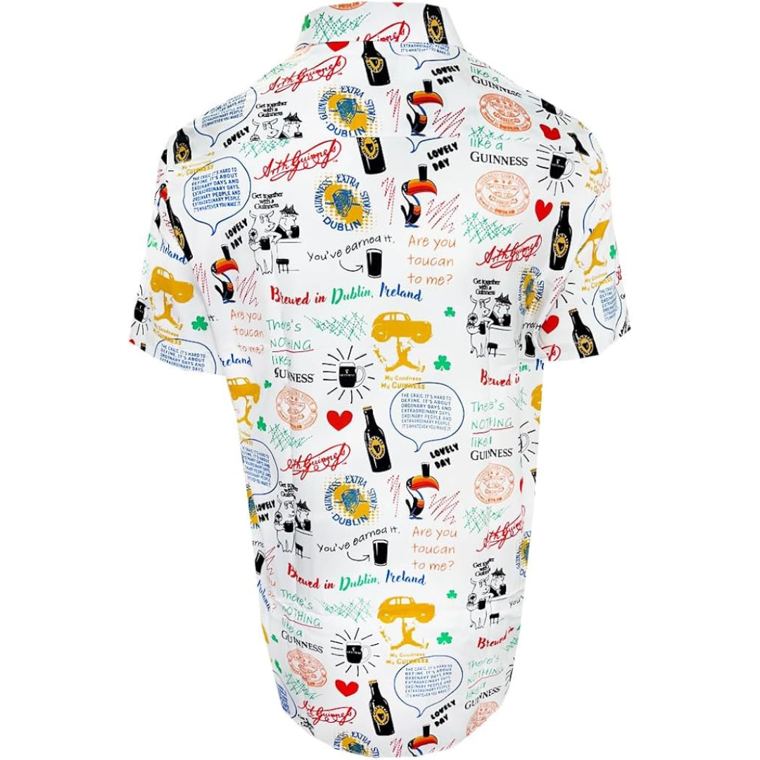 Unisex Guinness Doodles All Over Print White Shirt
