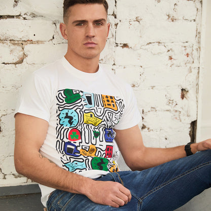 Guinness White Graphic Doodle T-Shirt