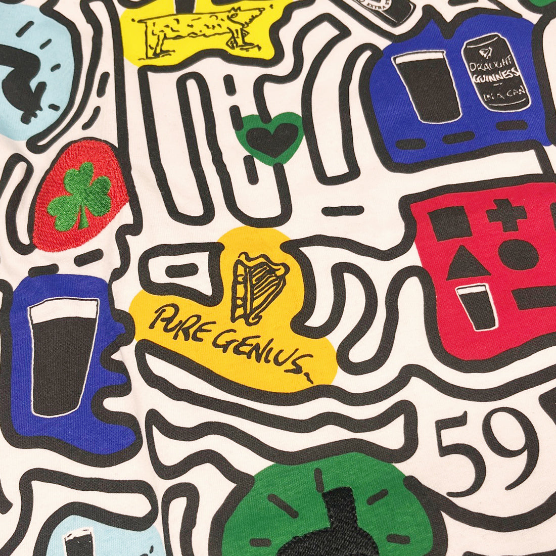 Guinness White Graphic Doodle T-Shirt