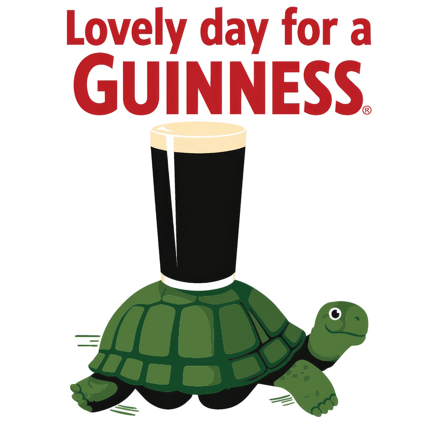 Guinness Lovely Day Turtle White & Black T-Shirt