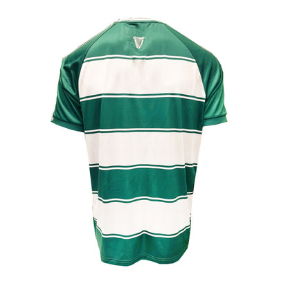 Guinness Green & White Striped Football Top