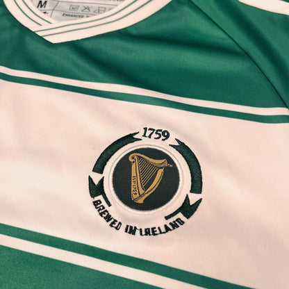 Guinness Green & White Striped Football Top